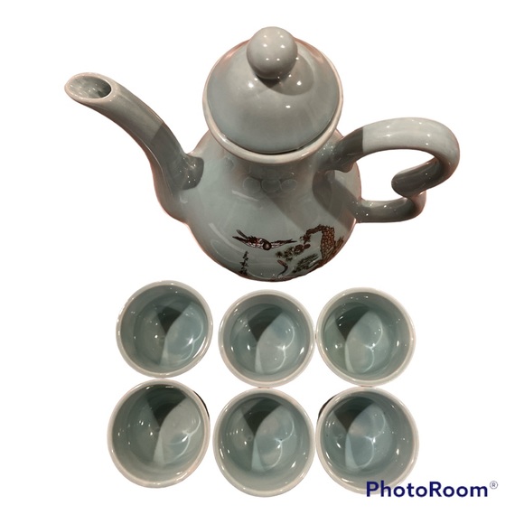 Ceramic tea pot with  6 tea cup’s. - Picture 7 of 7